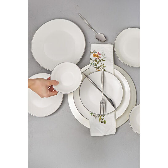 Bambum Naz - 24 Parça Yemek Takımı Platin