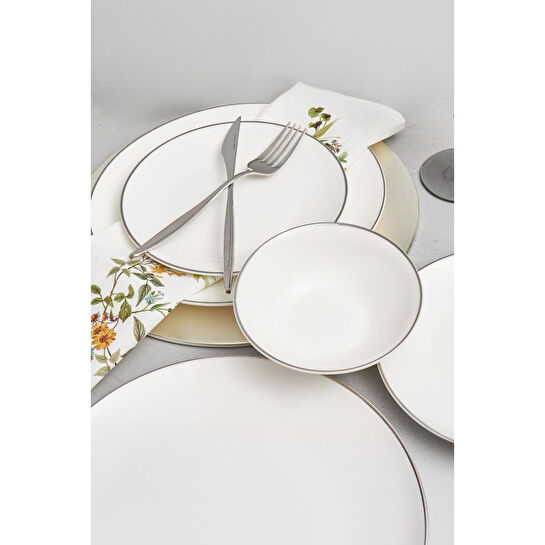 Bambum Naz - 24 Parça Yemek Takımı Platin