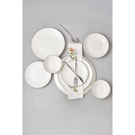 Bambum Naz - 24 Parça Yemek Takımı Platin