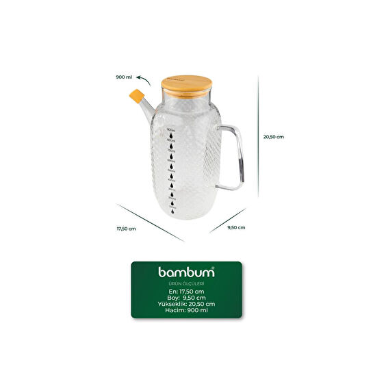 Bambum Nytro Bambu Kapaklı Cam Sürahi 1000ml