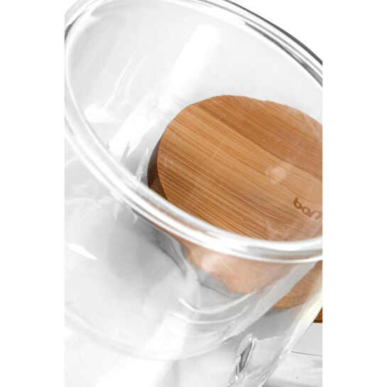 Bambum Dani Bambu Kapaklı Cam Kupa 350 Ml