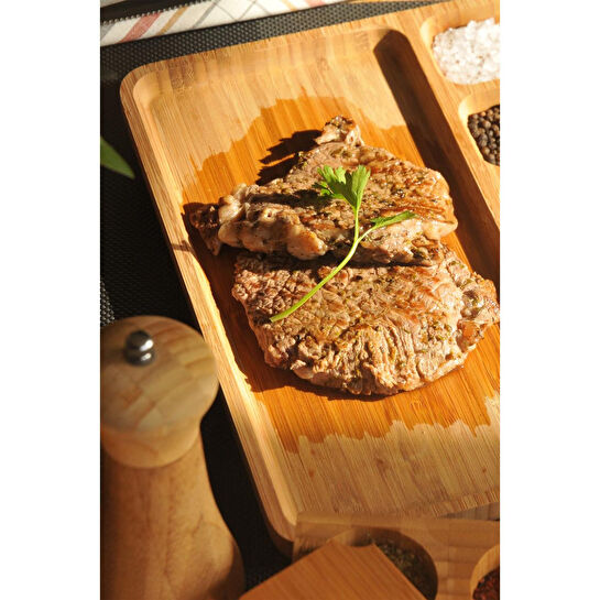 Bambum Carlin 6 Bölmeli Sunum Tabağı Bambu Servis Tabağı