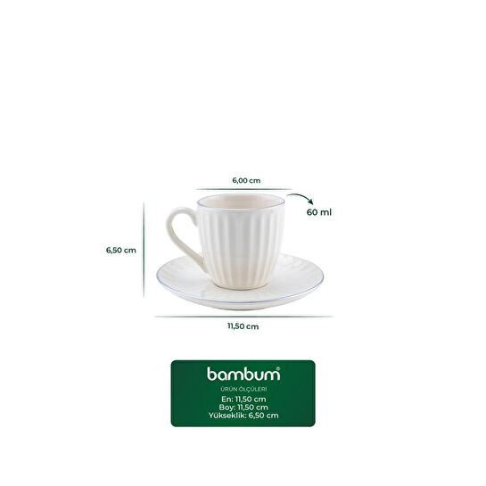 Bambum Karizma 6 Kişilik Kahve Fincan Takımı Platin