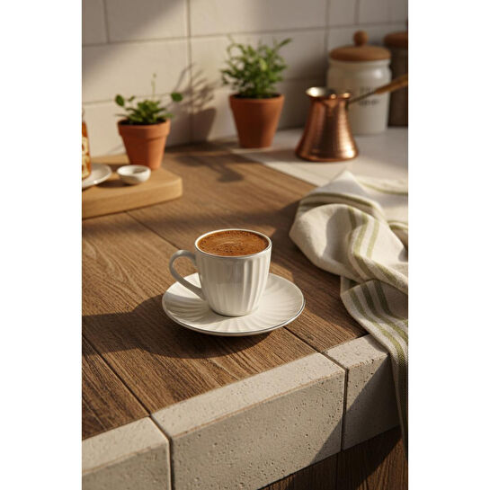 Bambum Karizma 6 Kişilik Kahve Fincan Takımı Platin