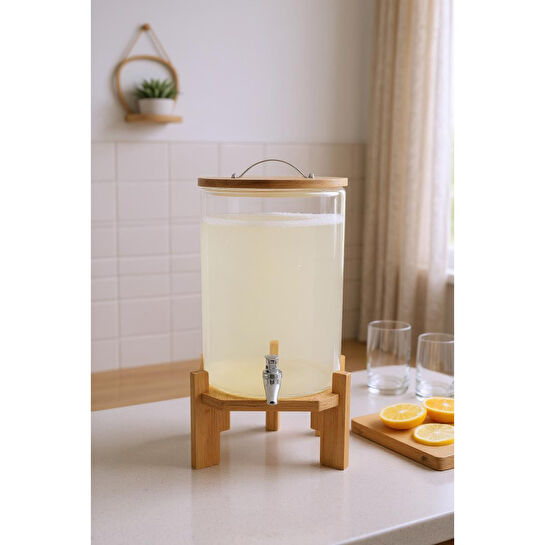 Bambum Cordelia Bambu Standlı Cam Sebil 8l