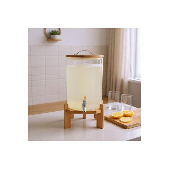 Bambum Cordelia Bambu Standlı Cam Sebil 8l