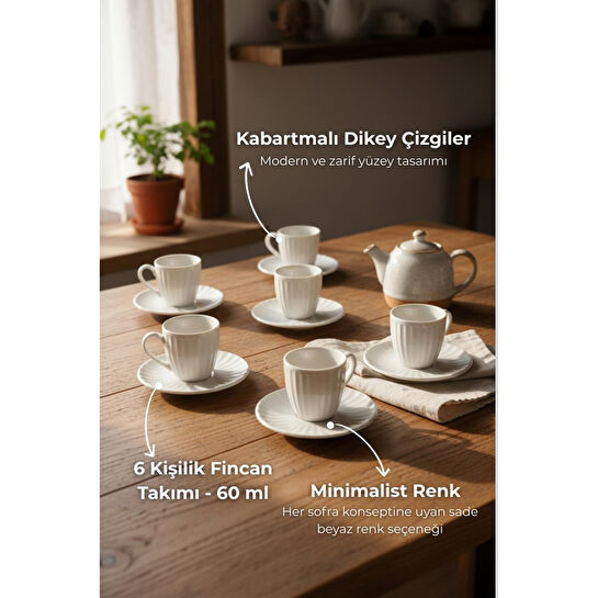 Bambum Karizma 6 Kişilik Kahve Fincan Takımı