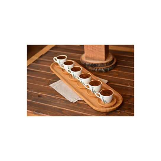 Bambum Bej Latte Uzun Dikdörtgen Servis Tepsisi B2880 60x17cm