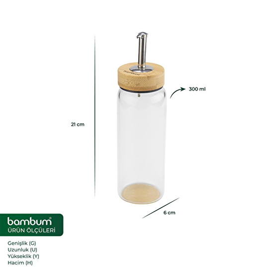 Bambum Mima Bambu Kapaklı Yağdanlık 300ml