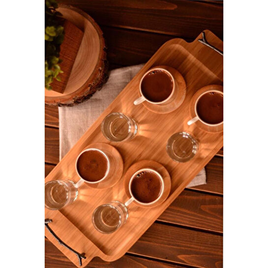 Bambum Sarı Büyük Lachi Metal Kulplu Tepsi