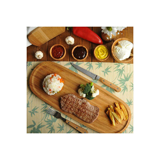 Bambum Latte Dikdörtgen Tepsi Büyük