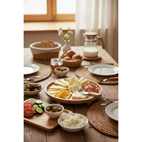 Bambum Olimpius Ayaklı Sunum Tepsisi Yuvarlak 33 Cm