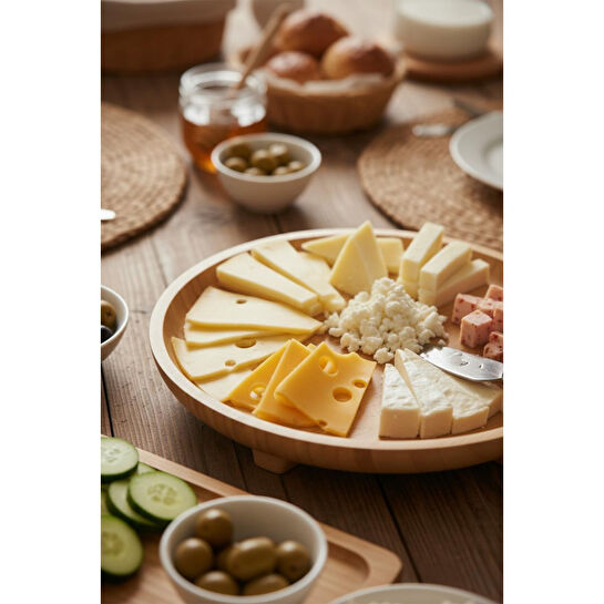 Bambum Olimpius Ayaklı Sunum Tepsisi Yuvarlak 33 Cm