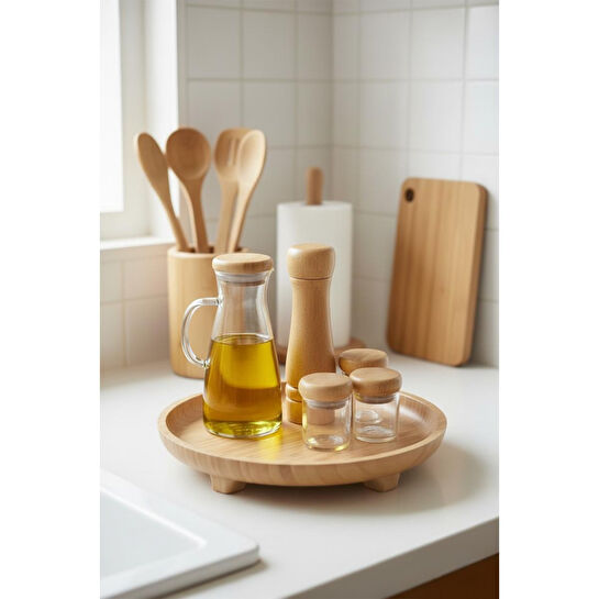 Bambum Olimpius Ayaklı Sunum Tepsisi Yuvarlak 33 Cm