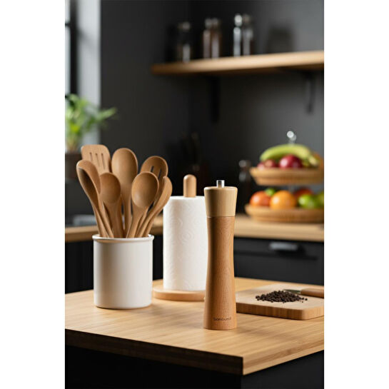 Bambum Kahverengi Orta Boy Tuz Karabiber Öğütücü