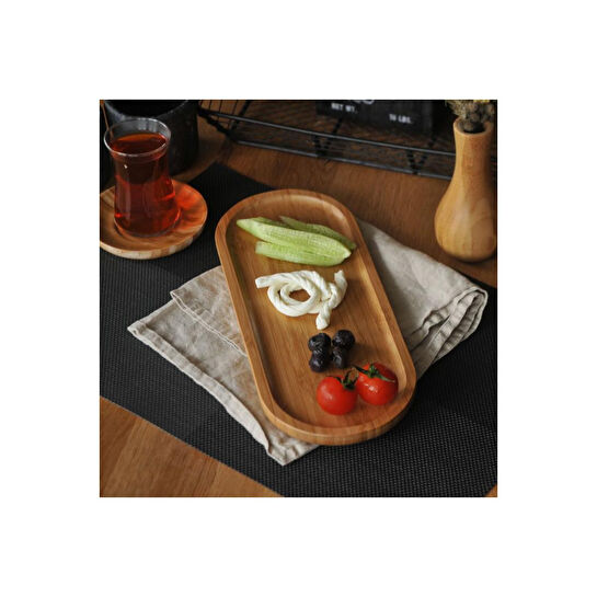 Bambum Latte Dikdörtgen Tepsi Küçük