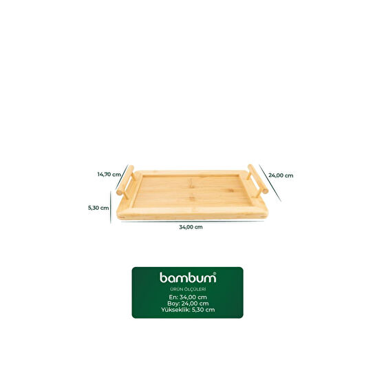 Bambum Majestic - Dikdörtgen Küçük Tepsi