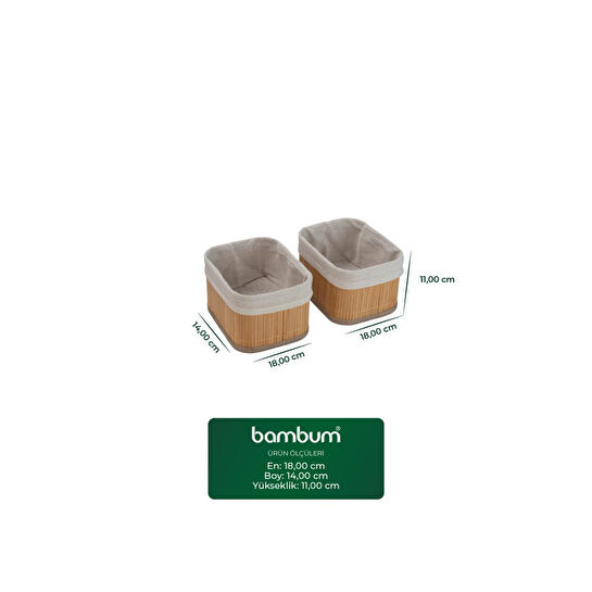 Bambum Linen 4'lü Sepet Seti Dikdörtgen
