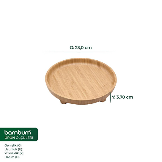 Bambum Olimpius Ayaklı Sunum Tepsisi Yuvarlak 23 Cm