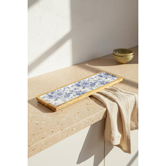 Bambum Gura Dikdörtgen Tepsi Gül Büyük