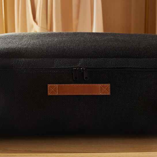 Ocean Home Textile Büyük Boy Siyah Renk Jüt Baza Altı Hurç 62 X 46 X 22 Cm