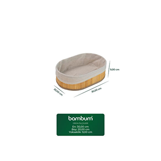 Bambum Linen 3'lü Sepet Seti Oval