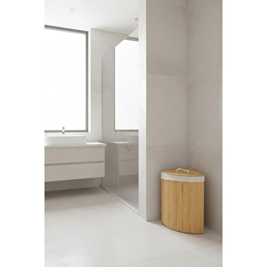 Bambum Linen Çamaşır Sepeti Üçgen