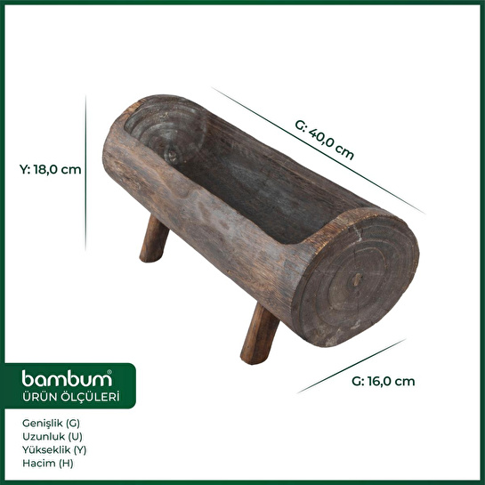 Bambum Bendan Bambum Ayaklı Saksı Eskitme Model Saksı Retro Saksi