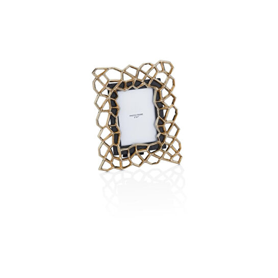 Cornella Pillar Antik Gold Siyah Metal Çerçeve Büyük En:33cm X Boy:39 Cm