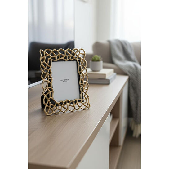 Cornella Pillar Antik Gold Siyah Metal Çerçeve Büyük En:33cm X Boy:39 Cm