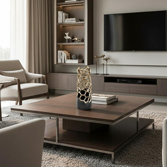 Cornella Pillar Antik Gold Siyah Metal Vazo Ağız:11 Cm X Boy:25 Cm