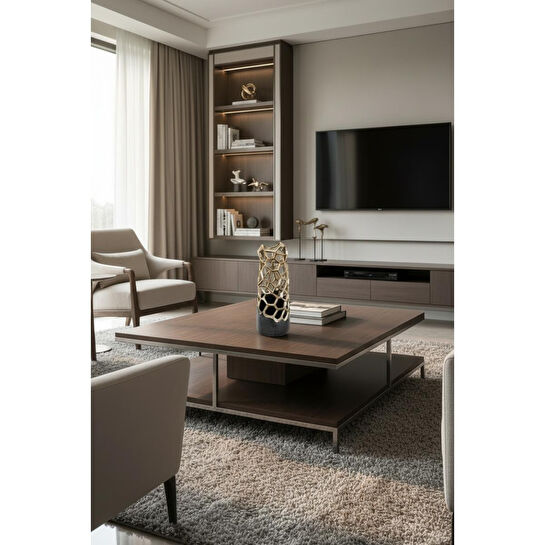 Cornella Pillar Antik Gold Siyah Metal Vazo Ağız:11 Cm X Boy:25 Cm