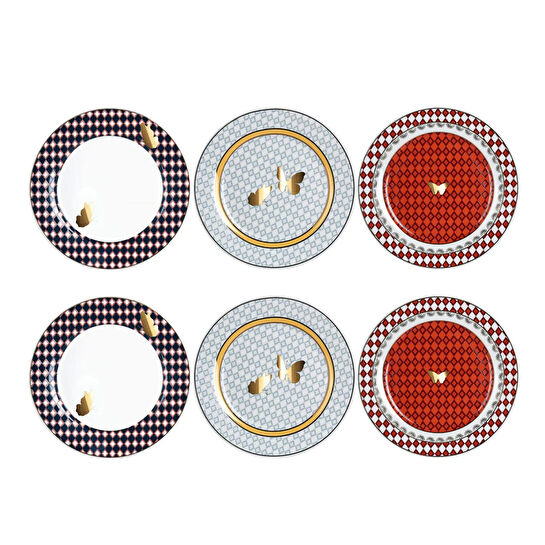 Lucky Art Evelyn Bone 20cm 6li Tabak Seti