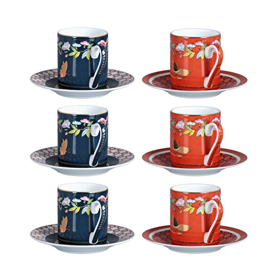 Lucky Art Evelyn Bone 6li Kahve Fincani Seti