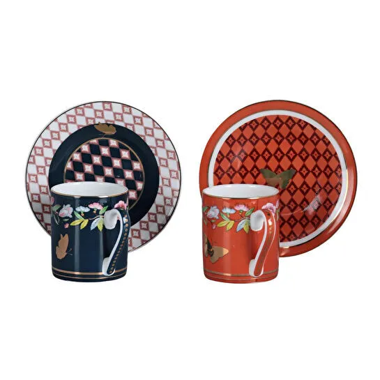 Lucky Art Evelyn Bone 6li Kahve Fincani Seti