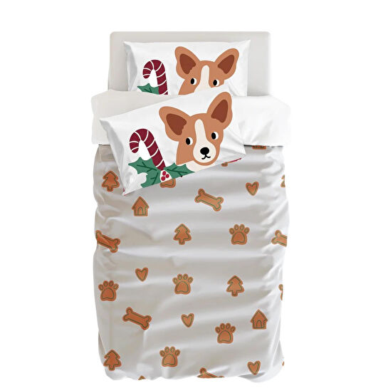 Itsy Bitsy Kids Woofy Dreams Yeni Yıl Nevresim Seti, Multicolor, 140x200cm