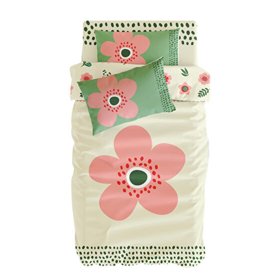 Itsy Bitsy Kids Petit Fleur Çift Taraflı Müslin Çok Renkli Çocuk Nevresim Seti 140x200cm