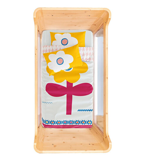 Itsy Bitsy Kids Big Flower Bebek Nevresim Seti, Sarı, 100x150cm