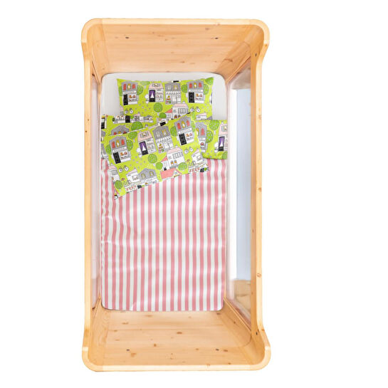 Itsy Bitsy Kids Neighbors Çift Taraflı Pamuk Saten Çok Renkli Bebek Nevresim Seti 100x150cm