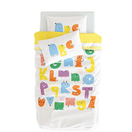 Itsy Bitsy Kids Alphabed Bebek Nevresim Seti, Multicolor, 100x150cm