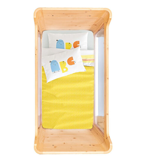 Itsy Bitsy Kids Alphabed Çift Taraflı Pamuk Saten Çok Renkli Bebek Nevresim Seti 100x150cm