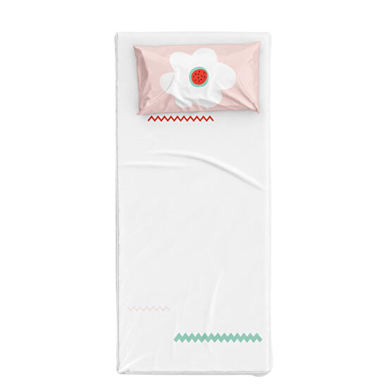 Itsy Bitsy Kids Big Flower Tek Kişilik Çarşaf Seti, Pembe, 90x190