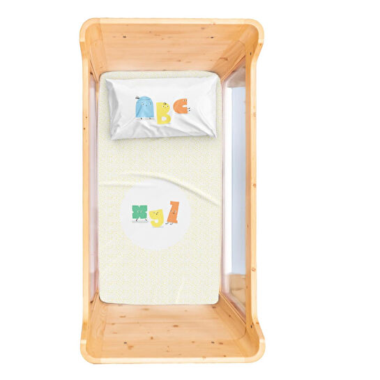 Itsy Bitsy Kids Alphabed Bebek Çarşaf Seti, Çok Renkli, 80x140