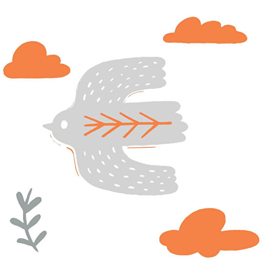 Itsy Bitsy Kids Bird Of Life Tavan Aydınlatma, Gri, 40cm