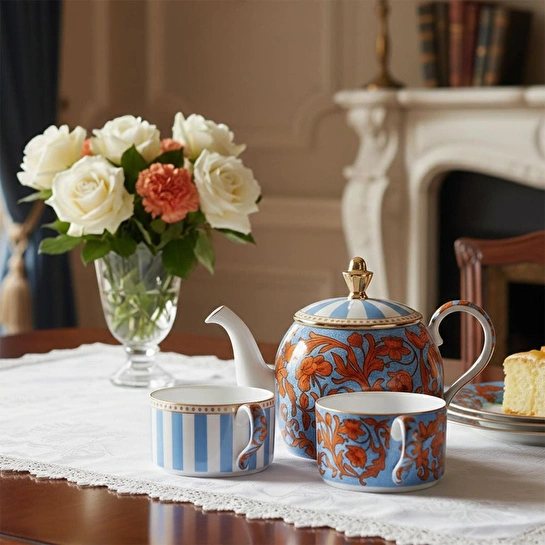 Lucky Art Zeflora Bone 3lu Çay Seti