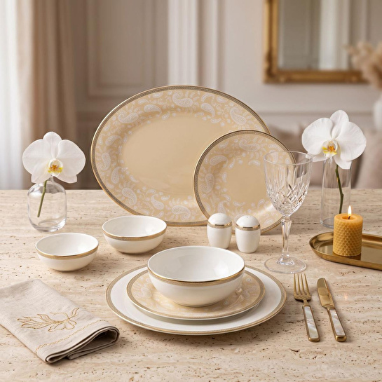 Royal Canterbury Milada Gold 55 Parça Yemek Takimi
