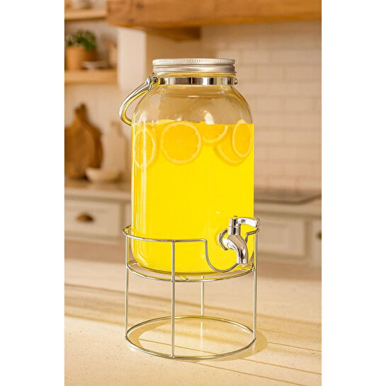 Bambum Crystal Metal Standlı Cam Sebil 3.5l