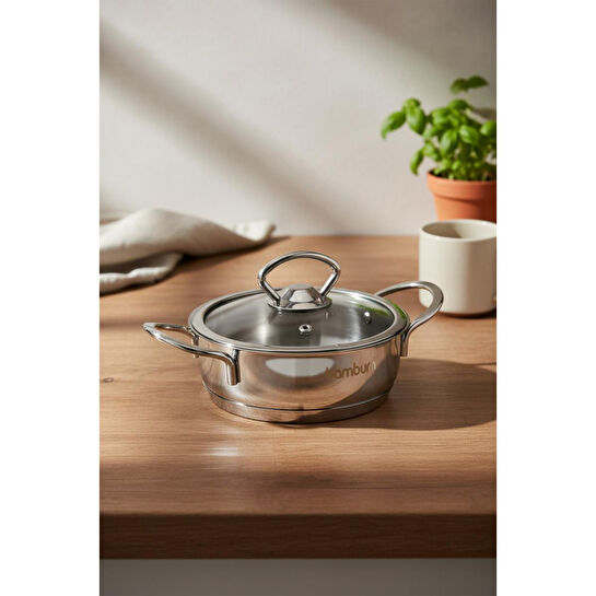 Bambum Daphne - Çelik Tencere Sığ 14x5 Cm