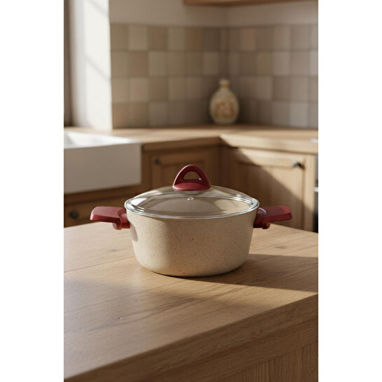 Bambum Pluto 7 Parça Granit Tencere Seti Krem