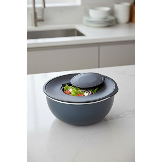 Bambum Nostalji Karıştırma Kabı Koyu Gri 24 Cm